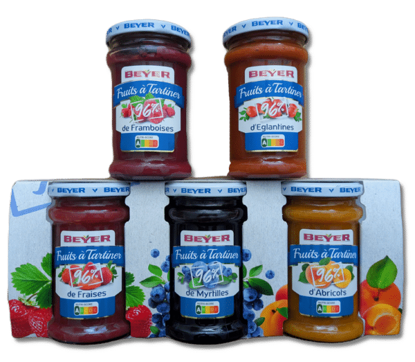 Beyer assortiment van 5 verschillende smaken Jam